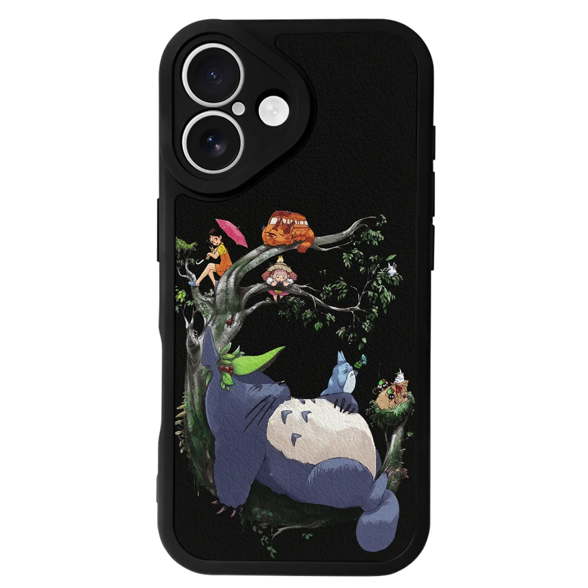 となりのトトロ グッズ トトロ - IPhone 16シリーズ対応 ・ シリコンスマホケース ・ レザー調 ・ 高精度フィット ・ 耐衝撃 ・ ワイヤレス充電対応 ・ 精密カット